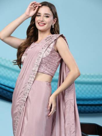 D.NO. 247A TO 247C BY AMOHA SILK SATIN WITH EMBROIDERED BORDER SAREE MANUFACTURER IN INDIA